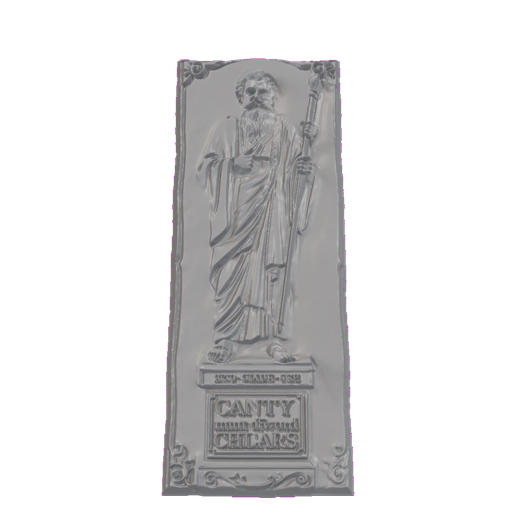 Haloed Saint Apostle Relief Panel with Inscription STL