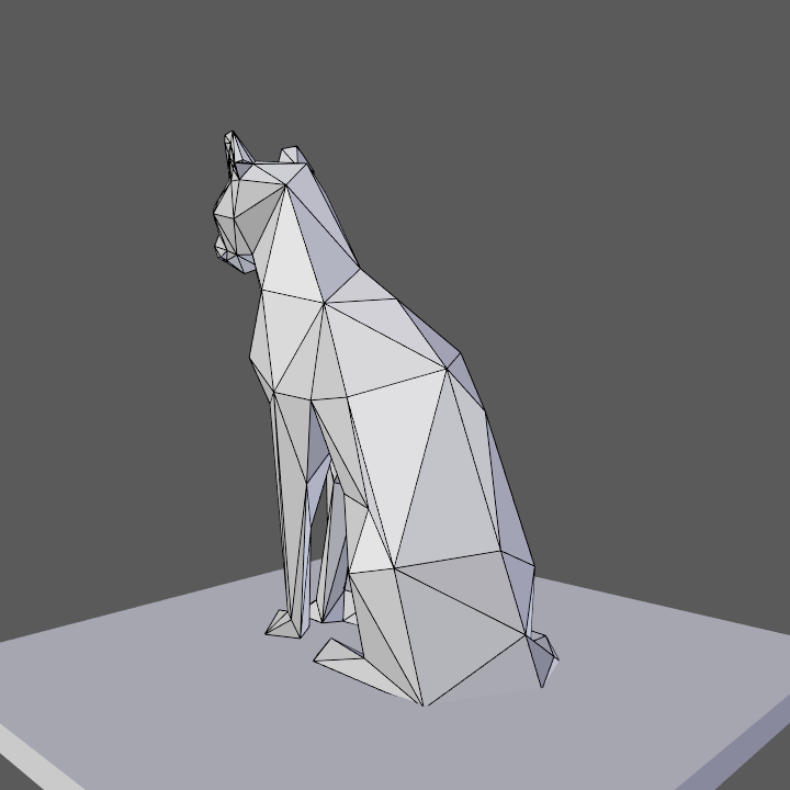 0004.png Download free OBJ file Low poly sitting cat • 3D print design, Vincent6m