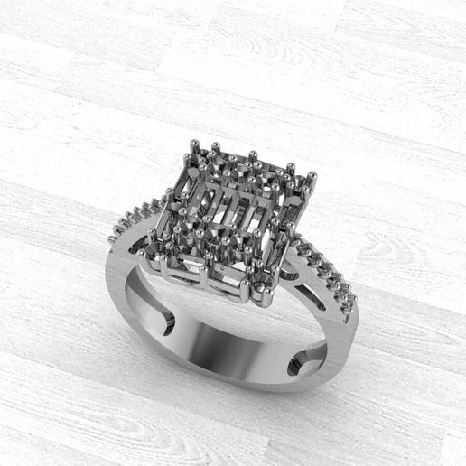 Diamond jewelry ring - 3D model önizlemesi