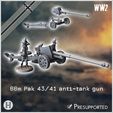 1-PREM.jpg 88 mm 8,8 Pak 43/41 German anti-tank gun (with 5 crew figures) - Germany Eastern Western Front Normandy Stalingrad Berlin Bulge WWII