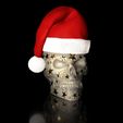 ShopA.jpg Skull - Skull with stars and Christmas cap Cap