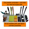 Possible_Combo.png Free STL file UPDATED Einstein Postit Note, Pen, USB, SD, Micro-SD Holder (Modular Office Desk Organizer)・Object to download and to 3D print