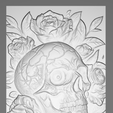 Snimek-obrazovky-2025-09-24-194159.png Череп с розами - готический цветочный рельеф - 3D STL модель