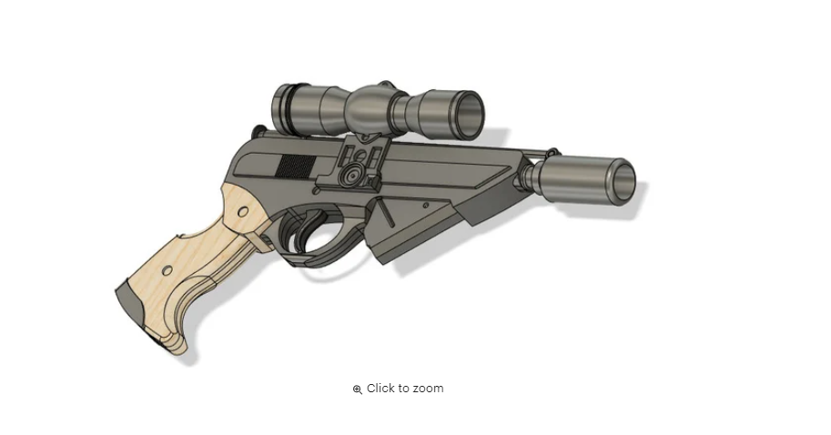 @ Click to zoom Fichier 3D Pistolet sniper X8 (blaster de Lando Calrissian)・Plan à imprimer en 3D à télécharger, EsotericFX