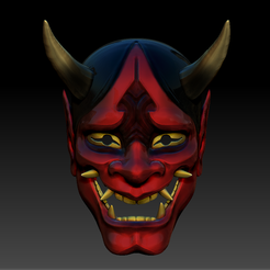 Sin título.png Download STL file Oni mask Mascara oni • 3D print model, soulevansdxd