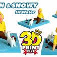 88.jpg TINTIN AND SNOWY 3D MODEL in water 3D PRINTABLE STL FILE with UV and Texture