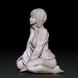 Sitting-Girl02.jpg Fichier STL Fille mignonne - fille d'anime - femme sexy - modèle imprimé 3D・Modèle pour imprimante 3D à télécharger, adamchai