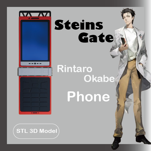 📞 Rintaro Okabe Phone- Steins;Gate | STL 3D Print Model・ STL File for ...
