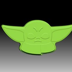 BabyYodaFlat.jpg GROGU FLACHES FESTES SHAMPOO UND FORM FÜR SEIFENPUMPE