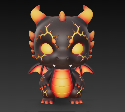 Molten Cracked Inferno Dragon – Lava-Forged Fantasy Dragon 3D Model