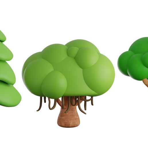 STL FILE - trees (3 type of trees) 3D model