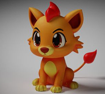 Feuer Löwe 3D model