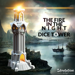 Sd_RPG_FireInTheNightDiceTower01.png STL-Datei Würfelturm Feuer in der Nacht・3D-druckbare Vorlage zum herunterladen, stratation