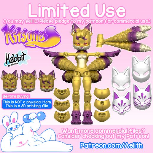 [KABBIT BJD] - Kitsune Kabbit W/Anthro Legs