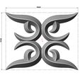 onlay26-06.JPG Floral motif decor scroll relief 3D print model