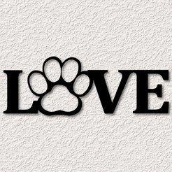 project_20230626_1914352-01.png STL file Love My Cat wall art Love My Dog wall decor 2d art・Model to download and 3D print