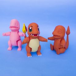 1.jpg STL file Pokemon Charmander Articulated Print-in-Place・3D printer model to download