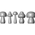 Mushroom-shapes-01.jpg Mushroom peg doll decor shapes 3D print model
