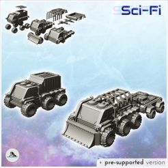 1-PREM-WB-VE-V10.jpg Fichier STL Ensemble de véhicules de transport futuristes avec variantes et remorque (10) - Future Sci-Fi SF Post apocalyptique Tabletop Scifi Wargaming Exploration planétaire RPG Terrain・Design à télécharger et à imprimer en 3D
