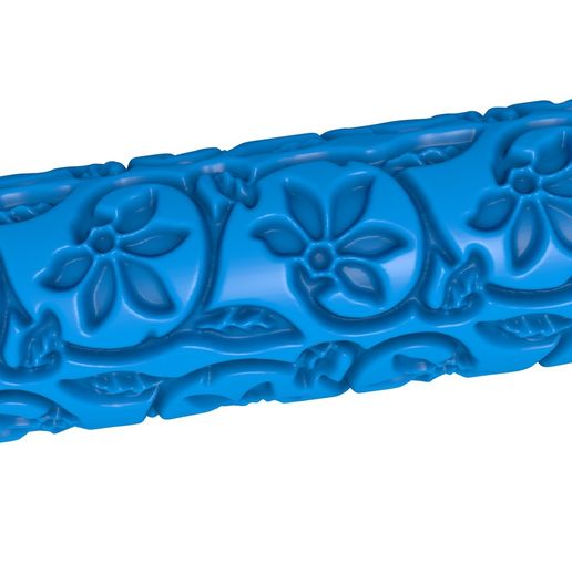 545455555.jpg oriental pattern clay roller stl / pottery roller stl / leaf clay rolling pin /flower pattern cutter printer