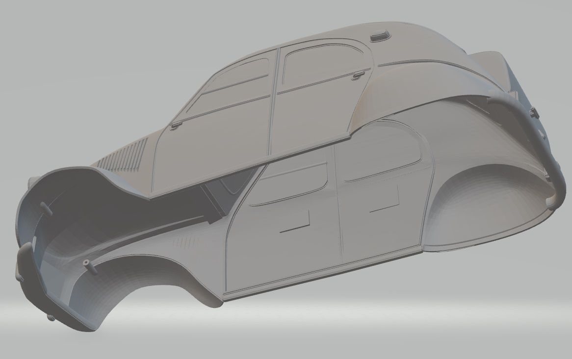2cv Body Shell Descargar archivo STL Citroen 2CV Printable Body Car • Modelo para la ...