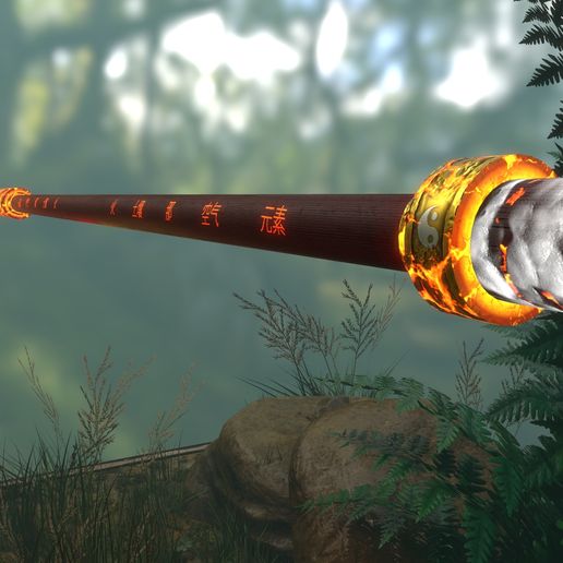 Stl File Monkey King Sun Wukong Bo Staff 3d Print Model 3d Printing Idea To Download Cults