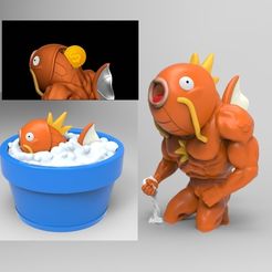 fhfghfh.jpg STL file MAGIKARP FUNNY piggy bank (NO SUPPORT)・Model to download and 3D print