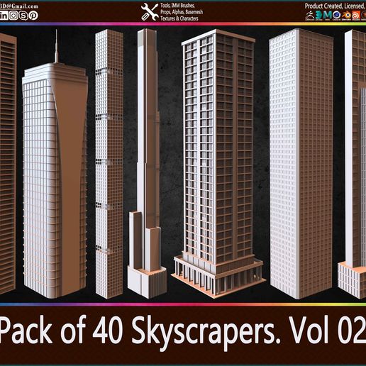 Pack-of-40-Skyscrapers-Volume-02-Sculpted-by-Yacine-BRINIS-Set-048.jpg Pack Of 40 Skyscrapers Volume 02