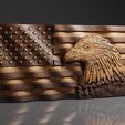 US-Wavy-Flag-Eagle-©.jpg USA Flag and Map - Eagle - Pack - CNC Files For Wood, 3D STL Models