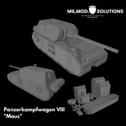 Panzerkampfwagen-VIII-Maus-Präsentationsbild.png STL file Armored Fighting Vehicle VIII Maus (commercial license)・3D printing idea to download