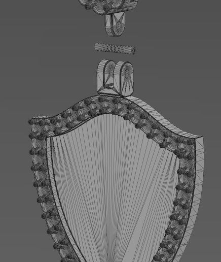 wf0.jpg Diamond shield flower cluster bail pendant 3D print model