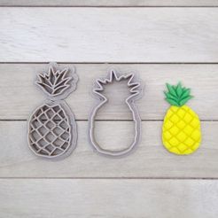 anana mini con muestra.jpg Archivo STL Cortante Anana 60 mm Set Cookies Cutter・Modelo de impresora 3D para descargar