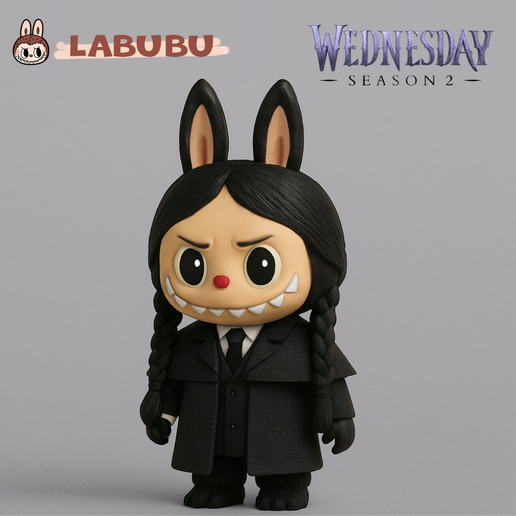 🧛 Labubu Wednesday・ STL File for 3D printing・Cults