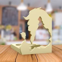 portavela-bella-y-bestia.jpg STL file BEAUTY AND BEAST CANDLE HOLDER・3D printing model to download