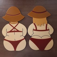 1.jpg STL file Beautiful Fat Ladies/Big girls - Wall decoration - Positive Body Image・3D printing design to download