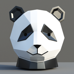 model-430-rendering.png Poly Panda Head VR/Headphone Stand | Helmet| Display Multipart