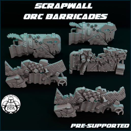♟ Scrapwall Orc Barricade ( barricades sci-fi grimdark skirmish ready ...