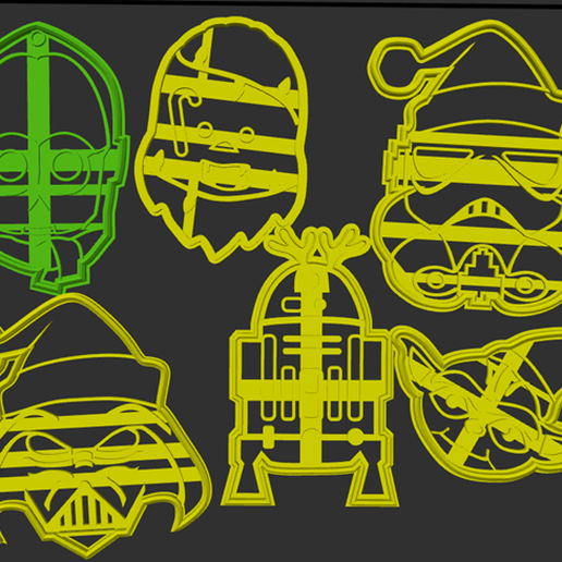 Star Wars christmass Cookie Cutter / Cookie Cutters christmas version 3D model