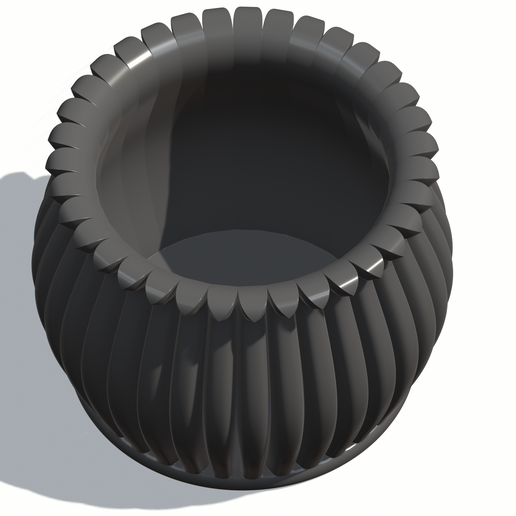 Organic Lotus Ribbed Planter - Modern 3D Printable Vase