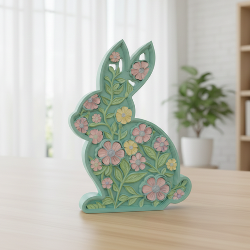 Cute Easter Bunny Desk Statue STL | Spring Rabbit Figurine