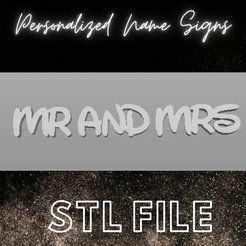 Stl-file-6.png M. et Mme Disney Font Sign Standing / Topper personnalisé / Cake topper / Name sign / Wedding