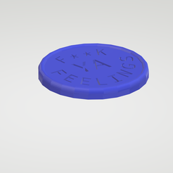 fkurfeels2.png Файл STL Fuck your feelings coin・Шаблон для 3D-печати для загрузки