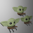 2 yodalleves.png Baby Yoda key holder