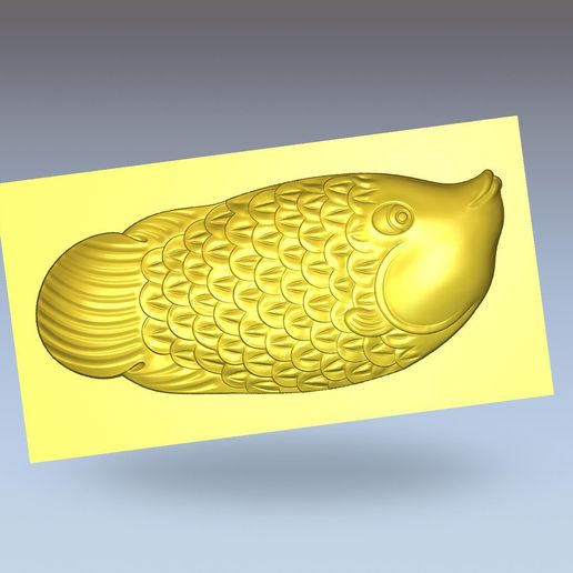 fish model of relief for cnc or 3d printing