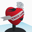 True-love-heart-1.png True Love decoration sculpture stand, love gift, heart with ribbon, rose and swallows, Valentine's Day gift, anniversary gift, engagement, proposal, marriage gift