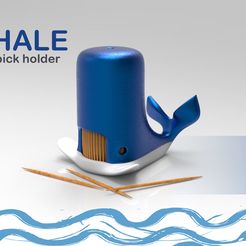 WHALE toothpick holder STL file Cartoon whale toothpick holder・3D printable model to download, DennisLee