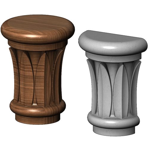 Papyrus Leaves Capital 3D print model - 3D model önizlemesi