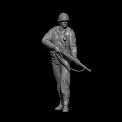 BPR_Render.jpg STL file WW2 AMERICAN SOLDIER WALKING WITH RIFLE・Design to download and 3D print