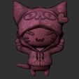 7g.jpg cat hooded keychain
