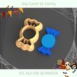 PES IRS De Pia Gan ew ae Were TNC = YAS Sa : —— = WOK( ae Z SY, IN IN . LAN 4 ” QTY } SS Clay Cutter for Earring STL FILE FOR 3D PRINTER ISON V, Halloween Candy Clay Cutter